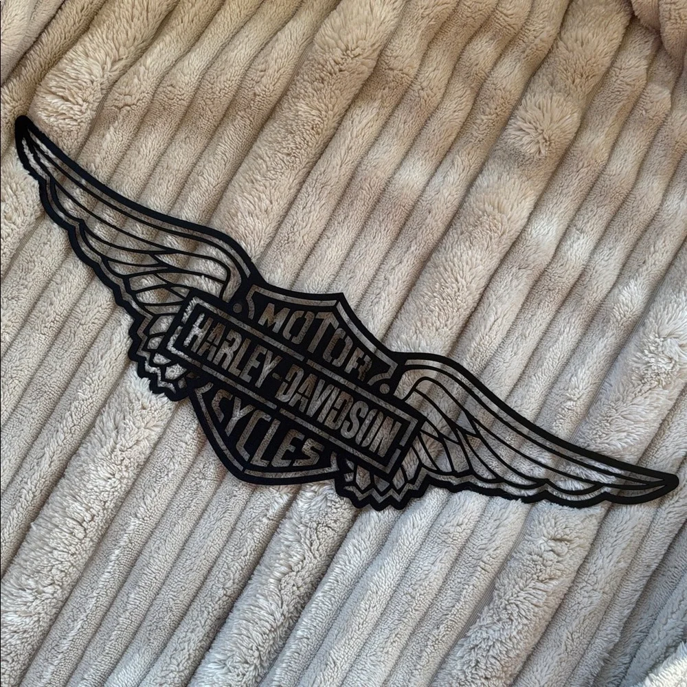 Brand New Harley-Davidson Black Metal Wall Art Motorcycle Biker Garage Office